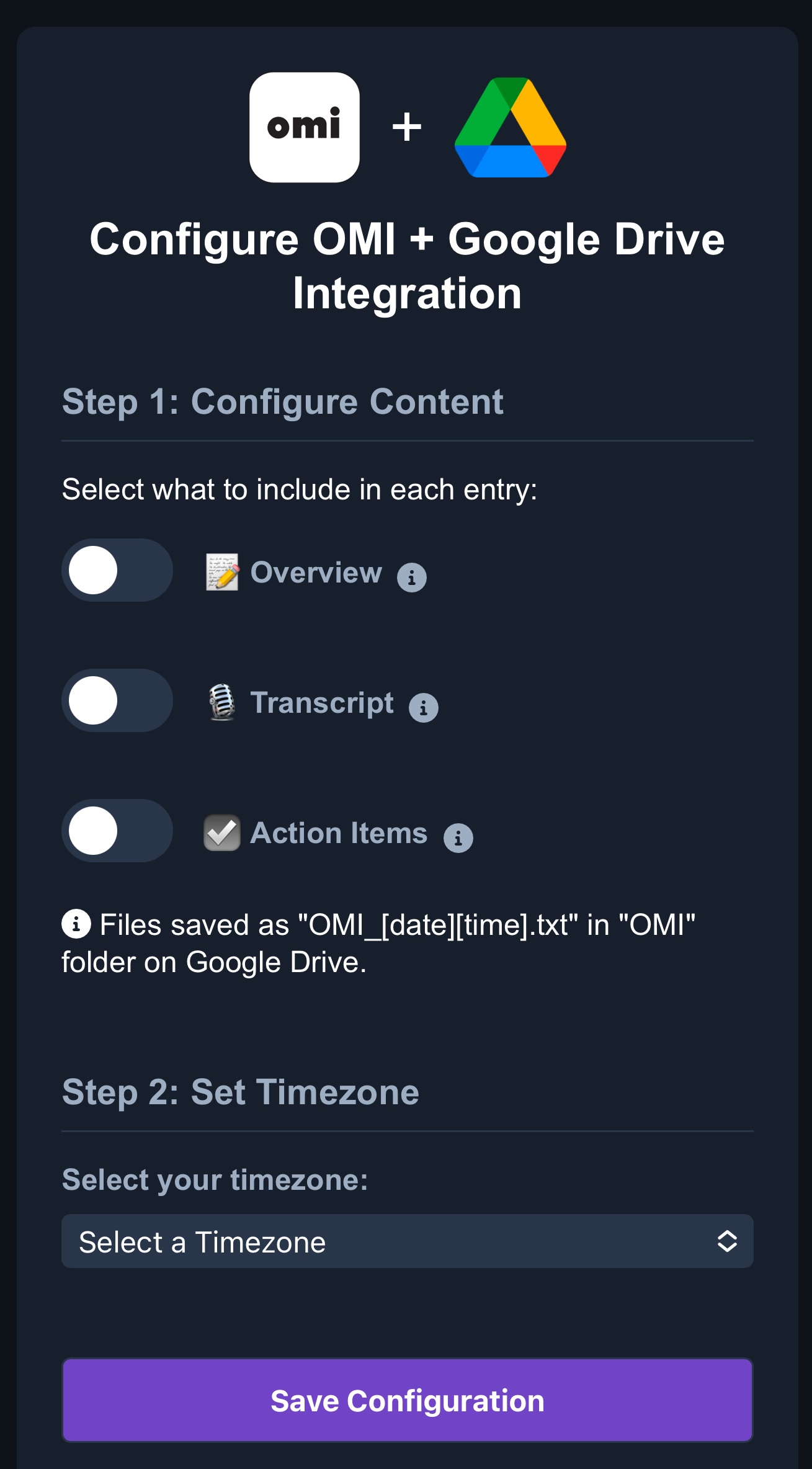 Configuration Step 2